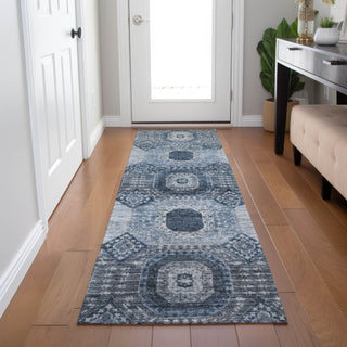 Piper Looms Chantille Panels ACN1926 Blue Machine Washable Area Rug Runner Lifestyle Image Feature