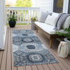 Piper Looms Chantille Panels ACN1926 Blue Machine Washable Area Rug Runner Outdoor Lifestyle Image Feature