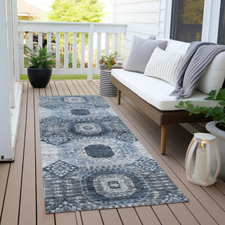 Piper Looms Chantille Panels ACN1926 Blue Machine Washable Area Rug Runner Outdoor Lifestyle Image Feature