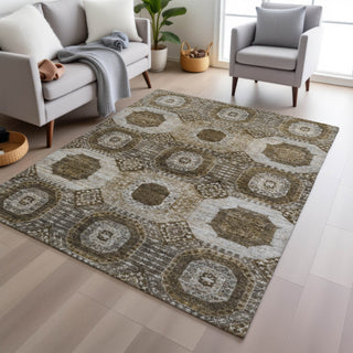 Piper Looms Chantille Panels ACN1926 Brown Machine Washable Area Rug Lifestyle Image Feature