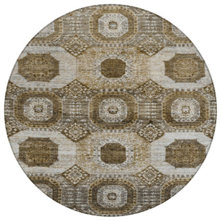 Piper Looms Chantille Panels ACN1926 Brown Machine Washable Area Rug Round Main Image