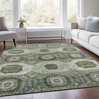 Piper Looms Chantille Panels ACN1926 Olive Machine Washable Area Rug Lifestyle Image Feature
