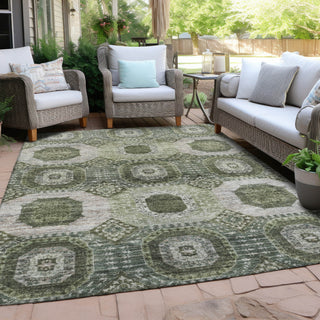 Piper Looms Chantille Panels ACN1926 Olive Machine Washable Area Rug Outdoor Lifestyle Image Feature