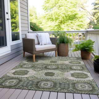 Piper Looms Chantille Panels ACN1926 Olive Machine Washable Area Rug Outdoor Lifestyle Image Feature