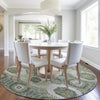 Piper Looms Chantille Panels ACN1926 Olive Machine Washable Area Rug Round Lifestyle Image Feature