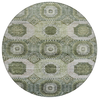 Piper Looms Chantille Panels ACN1926 Olive Machine Washable Area Rug Round Main Image