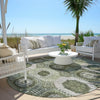 Piper Looms Chantille Panels ACN1926 Olive Machine Washable Area Rug Round Outdoor Lifestyle Image Feature