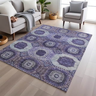Piper Looms Chantille Panels ACN1926 Purple Machine Washable Area Rug Lifestyle Image Feature