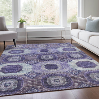 Piper Looms Chantille Panels ACN1926 Purple Machine Washable Area Rug Lifestyle Image Feature