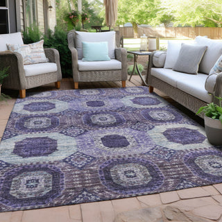 Piper Looms Chantille Panels ACN1926 Purple Machine Washable Area Rug Outdoor Lifestyle Image Feature