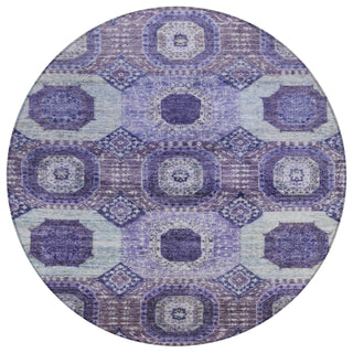 Piper Looms Chantille Panels ACN1926 Purple Machine Washable Area Rug Round Main Image