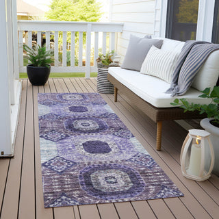 Piper Looms Chantille Panels ACN1926 Purple Machine Washable Area Rug Runner Outdoor Lifestyle Image Feature