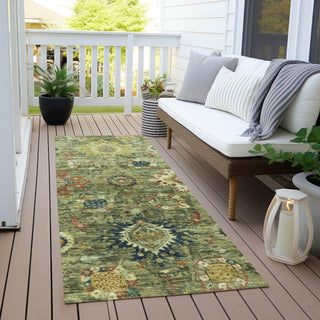 Piper Looms Chantille Global ACN1927 Aloe Machine Washable Area Rug Runner Outdoor Lifestyle Image Feature