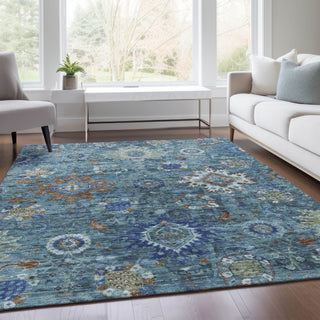 Piper Looms Chantille Global ACN1927 Blue Machine Washable Area Rug Lifestyle Image Feature