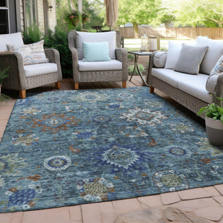 Piper Looms Chantille Global ACN1927 Blue Machine Washable Area Rug Outdoor Lifestyle Image Feature