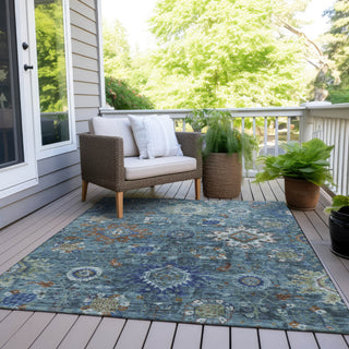 Piper Looms Chantille Global ACN1927 Blue Machine Washable Area Rug Outdoor Lifestyle Image Feature