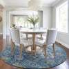 Piper Looms Chantille Global ACN1927 Blue Machine Washable Area Rug Round Lifestyle Image Feature