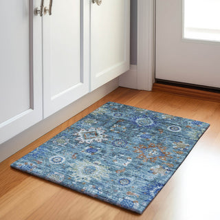 Piper Looms Chantille Global ACN1927 Blue Machine Washable Area Rug Scatter Lifestyle Image Feature