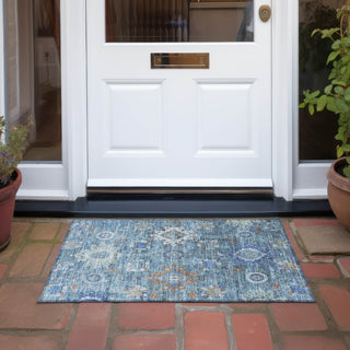 Piper Looms Chantille Global ACN1927 Blue Machine Washable Area Rug Scatter Outdoor Lifestyle Image Feature
