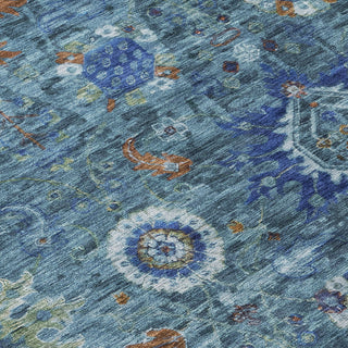 Piper Looms Chantille Global ACN1927 Blue Machine Washable Area Rug Swatch Image