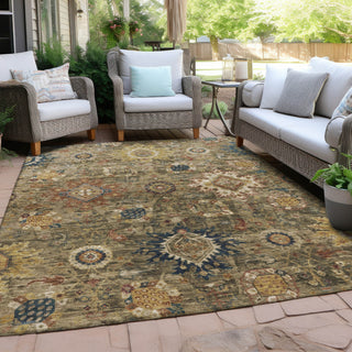 Piper Looms Chantille Global ACN1927 Brown Machine Washable Area Rug Outdoor Lifestyle Image Feature