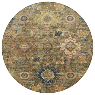 Piper Looms Chantille Global ACN1927 Brown Machine Washable Area Rug Round Main Image