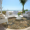 Piper Looms Chantille Global ACN1927 Brown Machine Washable Area Rug Round Outdoor Lifestyle Image Feature