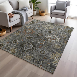 Piper Looms Chantille Global ACN1927 Pewter Machine Washable Area Rug Lifestyle Image Feature