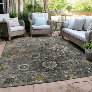 Piper Looms Chantille Global ACN1927 Pewter Machine Washable Area Rug Outdoor Lifestyle Image Feature