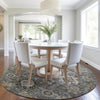 Piper Looms Chantille Global ACN1927 Pewter Machine Washable Area Rug Round Lifestyle Image Feature