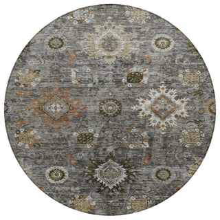 Piper Looms Chantille Global ACN1927 Pewter Machine Washable Area Rug Round Main Image