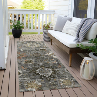 Piper Looms Chantille Global ACN1927 Pewter Machine Washable Area Rug Runner Outdoor Lifestyle Image Feature