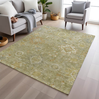 Piper Looms Chantille Global ACN1927 Sage Machine Washable Area Rug Lifestyle Image Feature