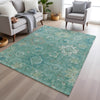 Piper Looms Chantille Global ACN1927 Teal Machine Washable Area Rug Lifestyle Image Feature