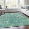 Piper Looms Chantille Global ACN1927 Teal Machine Washable Area Rug Lifestyle Image Feature