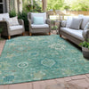 Piper Looms Chantille Global ACN1927 Teal Machine Washable Area Rug Outdoor Lifestyle Image Feature