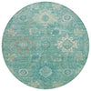 Piper Looms Chantille Global ACN1927 Teal Machine Washable Area Rug Round Main Image