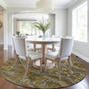 Piper Looms Chantille Global ACN1928 Brown Machine Washable Area Rug Round Lifestyle Image Feature