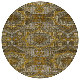 Piper Looms Chantille Global ACN1928 Brown Machine Washable Area Rug Round Main Image