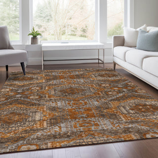 Piper Looms Chantille Global ACN1928 Copper Machine Washable Area Rug Lifestyle Image Feature
