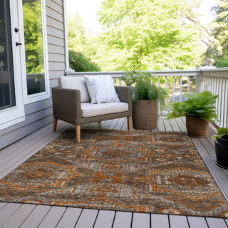 Piper Looms Chantille Global ACN1928 Copper Machine Washable Area Rug Outdoor Lifestyle Image Feature