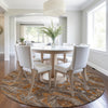 Piper Looms Chantille Global ACN1928 Copper Machine Washable Area Rug Round Lifestyle Image Feature