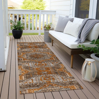 Piper Looms Chantille Global ACN1928 Copper Machine Washable Area Rug Runner Outdoor Lifestyle Image Feature