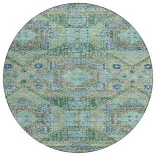 Piper Looms Chantille Global ACN1929 Green Machine Washable Area Rug Round Main Image
