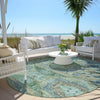 Piper Looms Chantille Global ACN1929 Green Machine Washable Area Rug Round Outdoor Lifestyle Image Feature