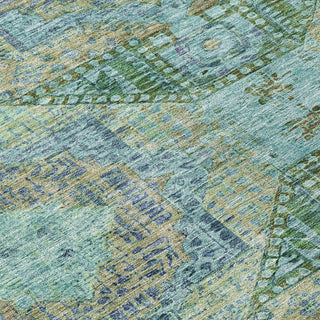 Piper Looms Chantille Global ACN1929 Green Machine Washable Area Rug Swatch Image