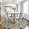Piper Looms Chantille Global ACN1929 Khaki Machine Washable Area Rug Round Lifestyle Image Feature