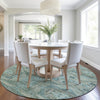 Piper Looms Chantille Global ACN1929 Sage Machine Washable Area Rug Round Lifestyle Image Feature