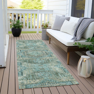 Piper Looms Chantille Global ACN1929 Sage Machine Washable Area Rug Runner Outdoor Lifestyle Image Feature