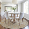 Piper Looms Chantille Global ACN1930 Beige Machine Washable Area Rug Round Lifestyle Image Feature